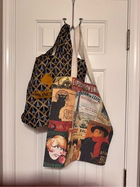 Paris Poster Canvas Tote Bag in Multi-Color